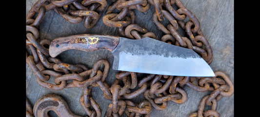 Chef knife with gear & flower handle
